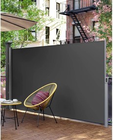 Bočná markíza na balkón, terasu, 400 x 160 cm, šedá