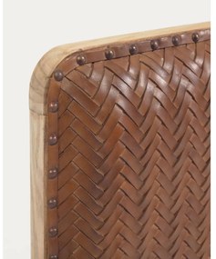 Hnedé kožené čelo postele 163x60 cm Natesa – Kave Home
