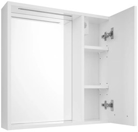 Aqualine Aqualine, ZOJA/KERAMIA FRESH STRIP galérka s LED osvetlením, 60x60x14cm, pravá, biela, 45022S