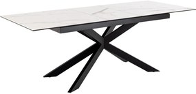 Actona Rozkladací jedálenský stôl Irwine 168/210 - biely mramor / čierna
