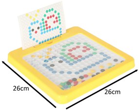 KIK Montessori magnetická tabuľa mozaika farebné bodky žltá 26 x 26 cm
