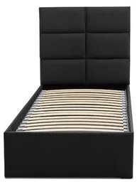 Čalúnená posteľ TORES II bez matraca rozmer 90x200cm Čierna eko-koža