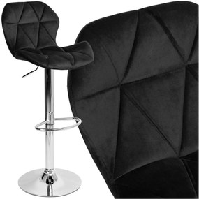 Barová stolička Gordon, chrómovaný čierna Velvet