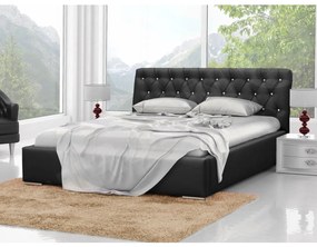 Kontinentálna posteľ Enoa, Rozmer postele: 140x200, Dostupné poťahy: ekokoža Soft 011 (čierna)