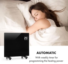 Klarstein Bornholm Single Smart, konvektor, 1000 W, ovládanie cez aplikáciu, čierny