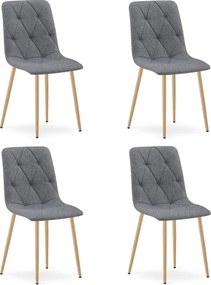 Set štyroch jedálenských stoličiek LIBRA tmavosivé / hnedé nohy (4 ks)