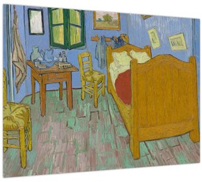 Sklenený obraz - Vincent van Gogh, The Bedroom, reprodukcia (70x50 cm)