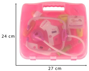 KIK Detský lekársky set v kufríku DOCTOR – hračka pre deti so svetlami a zvukmi, ružový