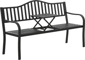 Lean Záhradná kovová lavička – 150cm, čierna
