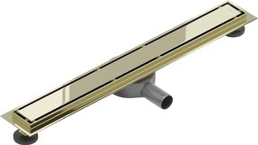 Mexen Flat 360°, nerezový sprchový žľab vzor M13 2v1 na vloženie dlažby 70 cm, zlatá lesklá, 1510070-40