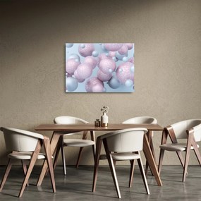 Abstraktný sklenený obraz - Pastelové guľa (70x50 cm)