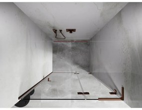 Mexen Lunar L, výklopné pravé sprchové dvere 70 cm, 8mm číre sklo, ružové zlato profil, 834L-070-000-60-00-P