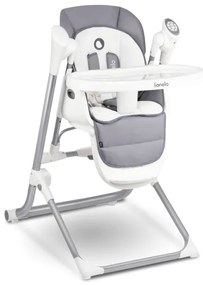 Lionelo - Detská jedálenská stolička NILES šedá 4xAA