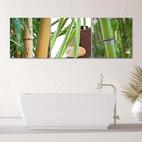 Obraz na plátně třídílný Bamboo Zen Spa - 150x50 cm