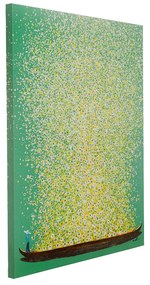 Flower Boat obraz zeleno-žltý 80x100 cm