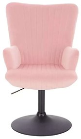 LuxuryForm DESIGN Kreslo AMADEO VELUR na čiernom tanieri - ružové
