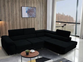Rohová sedacia súprava Ascend L (čierna) (P). Akcia -20%. Vlastná spoľahlivá doprava až k Vám domov. 1056897