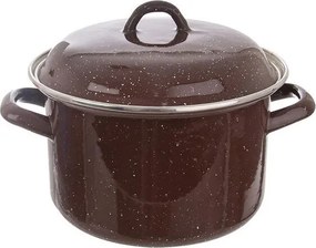 Smaltovaný hrniec s lemom a pokrievkou BROWN 3,2 l