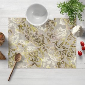 Biante Zamatové prestieranie na stôl Tamara TMR-055 Abstraktné zelené kvety na zelenosivom 30x40 cm