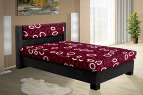 Nabytekmorava Čalúnená posteľ s úložným priestorom Nikol 120 farebné čalúnenie: černá 04, čalúnenie: Mega 14 bordó