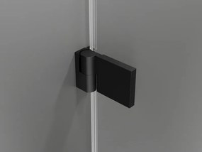 Mexen Lunar-B L sklápací sprchový kút ľavý 80 x 80 cm, číre sklo, čierna matná, 832L-080-080-70-00-L