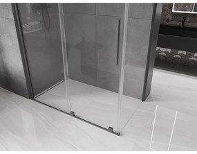 Mexen Velar, sprchový kút s posuvnými dverami 160 x 75 cm, 8mm číre sklo, brúsený grafit, 871-160-075-01-95
