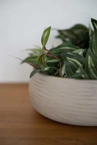 Dekoračná miska PERA, sklolaminát, Ø 24 cm, béžová