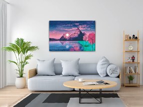 Gario Diamantové maľovanie Západ slnka pri jazere 2 Rozmery: 120 x 80 cm, Rámovanie: S vnútorným rámom, Diamanty: Okrúhle