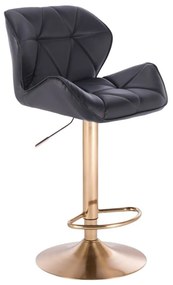 LuxuryForm DESIGN Barová stolička MILANO na zlatom tanieri - čierna