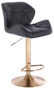 LuxuryForm DESIGN Barová stolička MILANO na zlatom tanieri - čierna
