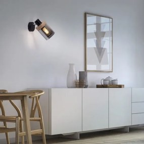 JUST LIGHT. 11311-18 -Nástenné b. svietidlo PASQUAL 1xE27/40W/230V čierna/gumovník