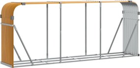 vidaXL Držiak na polená drevený vzhľad 234x45x100 cm pozinkovaná oceľ