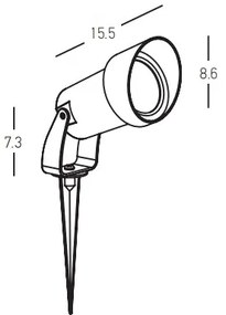 Zambelis E310 - Vonkajšia lampa 1xGU10/7W/230V IP54