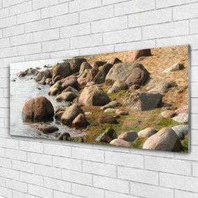 Obraz na akrylátovom skle Kamene more príroda 125x50 cm