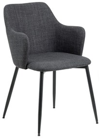 Antracitové čalúnené jedálenské kreslá v súprave 2 ks Ilsa – Actona