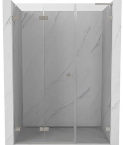 Mexen Lunar-F, L skladacie ľavé sprchové dvere 140 cm, 8mm číre sklo, oceľový profil, 836SL-140-050-97-00-L