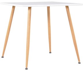 Jedálenský stôl, bielo dubový 80,5x80,5x73 cm, MDF