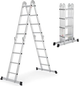 Hliníkový skladací rebrík 3,6 m, 4 dielny, 6 priečok, 150 kg