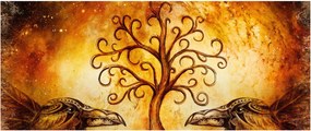 Prírodný abstraktný obraz stromu (120x50 cm)