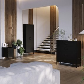 Čierna šatníková skriňa FLAVIO Modern 800 x 1850 x 450 mm