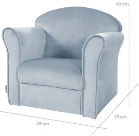 Svetlomodré zamatové detské kresielko Lil Sofa – Roba
