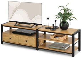 TV stolík/skrinka Elena (dub + čierna). Akcia -20%. Vlastná spoľahlivá doprava až k Vám domov. 1111549