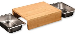 Kesper 58355 Krájacia doštička s odkladacími miskami, nehrdz. oceľ, 35 x 29 x 9,5 cm
