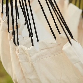 Béžové závesné kreslo HANGO s bielym stojanom