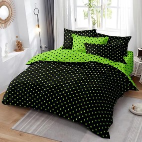 Obliečky DOTS and COLOURS LIME BLACK 7-dielna sada 140x200 cm