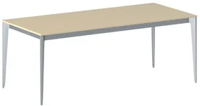Kancelársky stôl PRIMO ACTION, sivostrieborná podnož, 2000 x 900 mm, breza