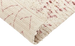 Bavlnený koberec 140 x 200 cm béžová/ružová EDIRNE Beliani