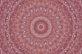 Tapeta Mandala vo vintage štýle v ružovom odtieni