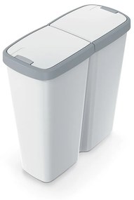 Odpadkový kôš DUO sivý, 50 l, sivá