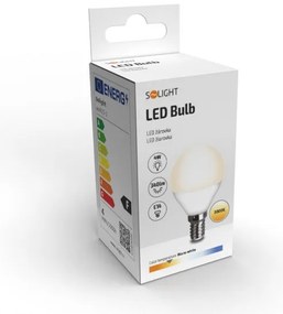 SOLIGHT LED žiarovka miniglobe matná G45 4W, E14, 3000K, 340lm